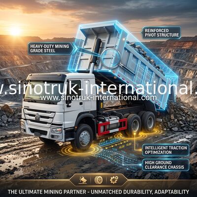 ZZ3257V3847B1 Hoog pk HOWO Tipper Truck 6×4 10 wielen 400 pk Lage brandstofverbruik
