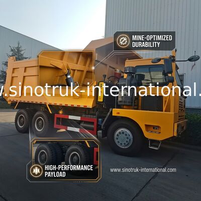 SINOTRUK op zwaar werk berekende Tipper Dump Truck LHD met Unilaterale Gele Skeletcabine Met hoge weerstand