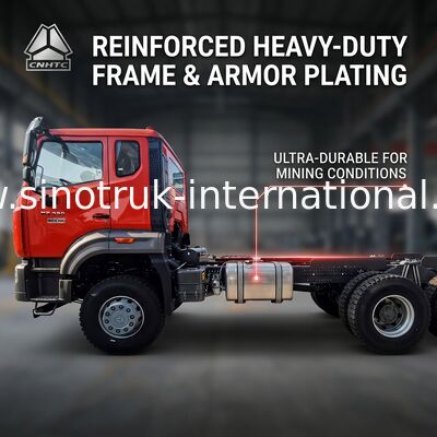 Sinotruk New Howo Tipper Dump Truck Chassis Weichai Motor 6 × 4 LHD Oranje Kleur