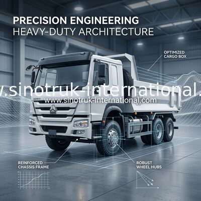 Het Type van U van SINOTRUK HOWO 6x4 400HP Witte Stortplaatsvrachtwagen voor Mijnbouw die RHD gebruiken