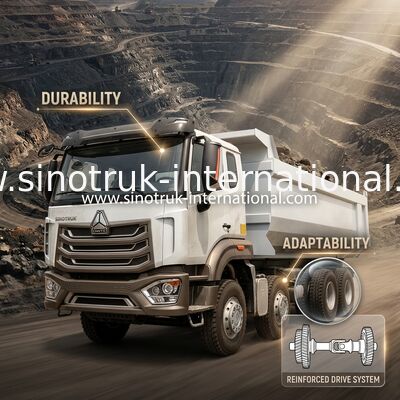 De Stortplaatsvrachtwagen van HOWO N7 LHD 12wheels 8X4 400HP voor Mijnbouw