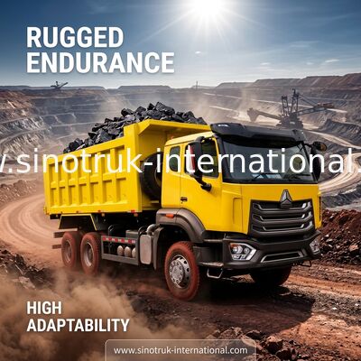 Sinotruk Tipper Dump Truck NX 6 × 4 10 Wielen Weichai 380 pk Big Tray