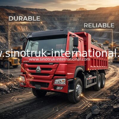 SINOTRUCK Howo Tipper Dump Truck 380 pk 6 × 4 20CBM Box 10 Wielen Smashing Angle ijzer