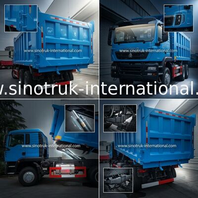 Blauwe LHD 6×4 10 wielen HOWO Tipper Dump Truck High Horsepower 371HP