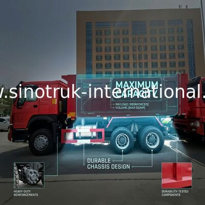 SINOTRUK HOWO Tipper Dump Truck RHD 6×4 336HP in Rode Kleur