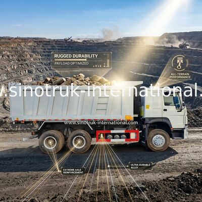 RHD 6×6 10 wielen Witte HOWO Tipper Truck Vol aandrijving Hoge pk 380