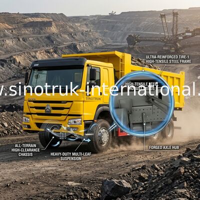 10 Consumptie van de wielen de Hoge Paardekracht 400HP HOWO Tipper Dump Truck Low Fuel