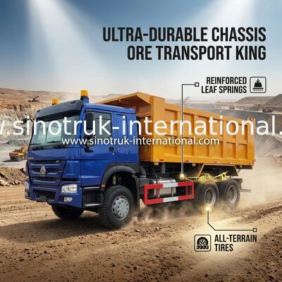 Hoge Paardekracht400hp HOWO Tipper Dump Truck LHD 6×4 10 Wielen
