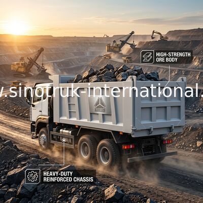 Hoge Paardekracht400hp HOWO Witte Tipper Dump Truck LHD 6×4 10 Wielen