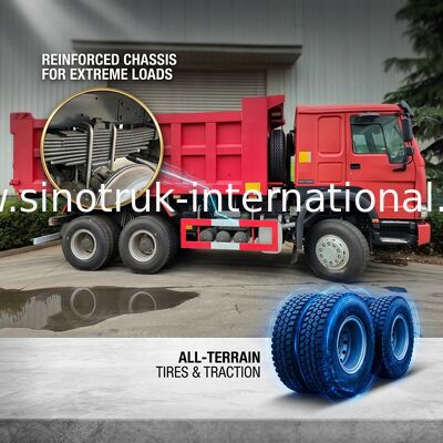 10 wielenlhd HOWO 6x4 Tipper Truck High Horsepower 400HP Laag Brandstofverbruik
