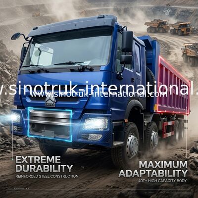 SINOTRUK DE BLAUWE VRACHTWAGEN VAN DE DE KIPPERSstortplaats VAN HOWO 400HP 8×4 LHD