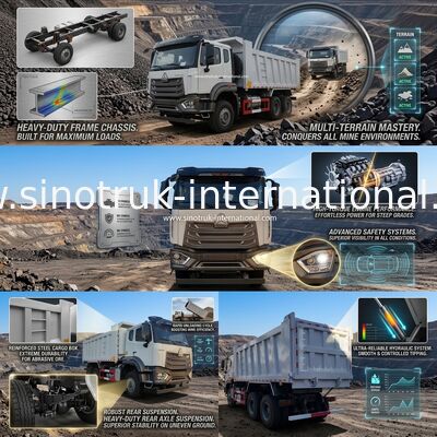 Op zwaar werk berekende Tipper Dump Truck For Mining Industrie van SINOTRUK HOHAN