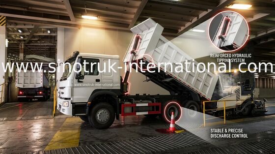 De Stortplaatsvrachtwagen ZZ3257M4147W van 266HP LHD SINOTRUK HOWO 6x4