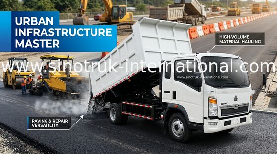 Bouwvak Tipper Dump Truck Sinotruk Howo 116hp