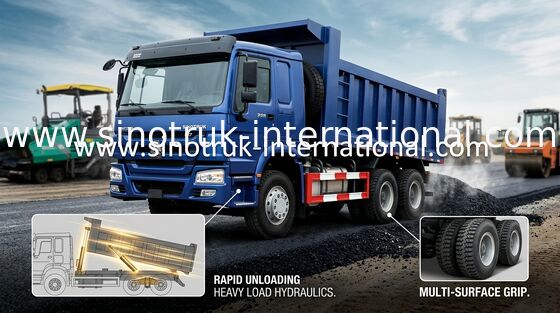 De Stortplaatsvrachtwagen 336HP 6X4 LHD 20CBM 40 van HOWO A7 Zware de Stortplaatsvrachtwagen van de Tonhyva Cilinder