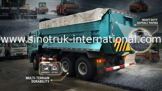 SINOTRUK stortplaatsvrachtwagen 25 - 40 Ton voor Openbare Werken die Bouwmateriaal dragen
