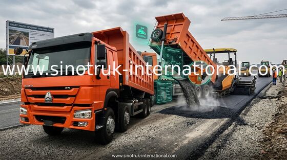Lage de Stortplaatsvrachtwagen 371HP 8x4 RHD SINOTRUK HOWO van de Brandstofverbruik Efficiënte Kipper