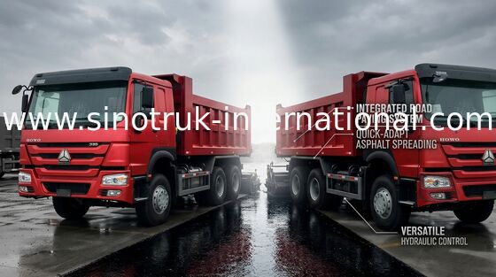 Witte/Rood/Groene de Stortplaatsvrachtwagen 336HP 6X4 RHD van Mijnbouwsinotruk Howo 30 Ton