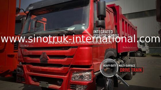 Vrachtwagen266hp LHD Type van de rode Kleurensinotruk HOWO 6x4 Stortplaats