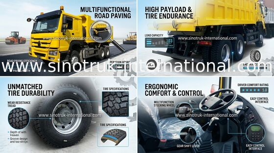 Bouwmijnbouw die de Stortplaatsvrachtwagen SINOTRUK HOWO gebruiken van 290HP LHD 6x4