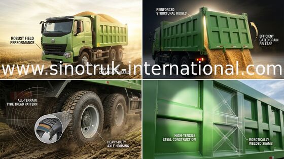 De Vrachtwagen van de de Kippersstortplaats van SINOTRUK HOWO A7 25 - 30 Ton 10 Wielen RHD voor Mijnbouw ZZ3257N3847N1