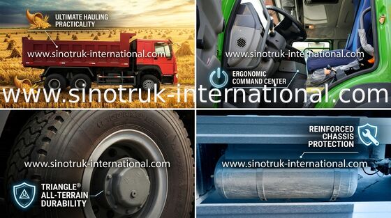 De commerciële Enige Ligplaats van de Stortplaatsvrachtwagen SINOTRUK HOWO ZZ3257N3447A voor Mijnbouw