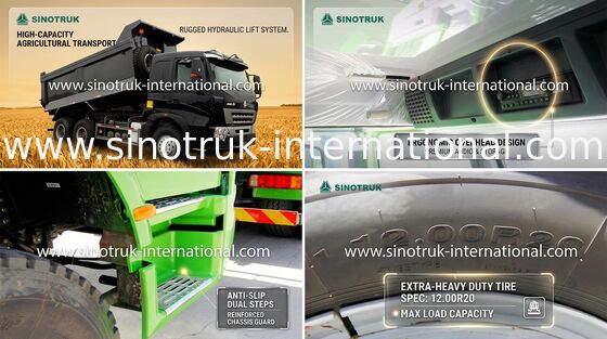 De hoge Vrachtwagen van de de Kippersstortplaats van de Ladingscapaciteit SINOTRUK HOWO Discal remt + EVB