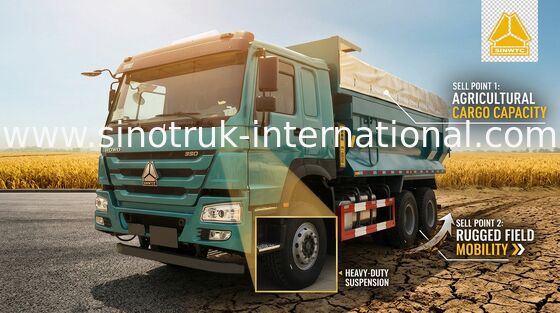 25 ton 6x4 van de de Stortplaatsvrachtwagen WD615.47 371HP van Sinotruk Howo het Regelbare Stuurwiel