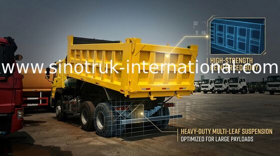 Op zwaar werk berekende de Kippersvrachtwagen van Sinotruk Howo 6X4 30 - 40 Ton Buik Opheffende Radiaalband