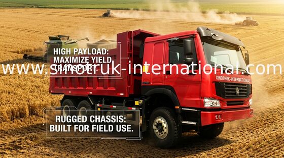 De Vrachtwagen van de de Kippersstortplaats van Sinotrukhowo 6X4 RHD 371HP 25 Ton 10-25CBM ZZ3257N3647A