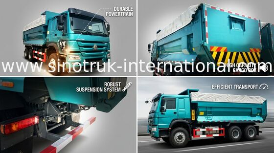 Automatische 6X4 Zware Stortplaatsvrachtwagen met Dekking 5800 * 2300 * 1500mm Hoog rendement
