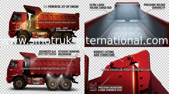 De Vrachtwagen van de de Kippersstortplaats van de waterkrachtbouw, Mijnbouw de Stortplaatsvrachtwagens van SINOTRUK
