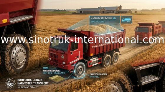 Professionele 371HP-de Stortplaatsvrachtwagen van de Motorkipper, Veiligheid 10 de Vrachtwagen van de Wielstortplaats