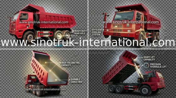 De Vrachtwagen van de kippersstortplaats SINOTRUK HOWO 70 Mijnbouw LHD 6X4 371HP 70tons ZZ5707S3840AJ