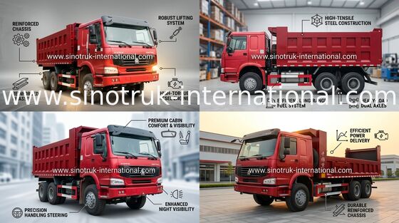De Vrachtwagen van de de Kippersstortplaats van SINOTRUK HOWO 6X4 1025cbm ladings30tons goederen ZZ3257N3647A
