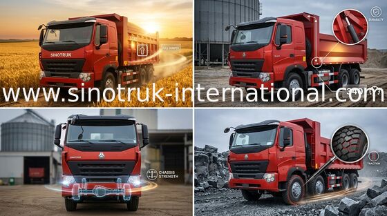 SINOTRUK de Vrachtwagenhowo A7 371HP motor van de kippersstortplaats voor Mijnbouw ZZ3257N3847N1