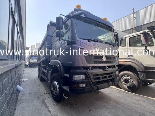 SINOTRUK HOWO TX Model 371HP LHD Tipper Dump Truck 6X4 Met waarschuwingslichten U-type Grijze kleur