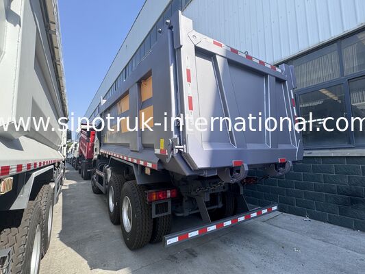 SINOTRUK HOWO TX Model 371HP LHD Tipper Dump Truck 6X4 Met waarschuwingslichten U-type Grijze kleur