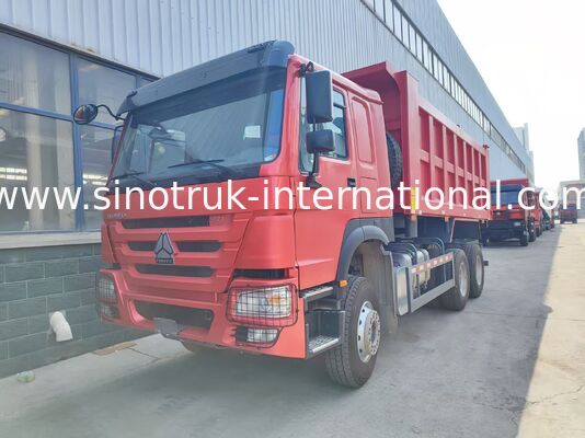 Heavy Duty Red 6*4 Tipper Truck 20 kubieke meter 371 pk motor, 40-50 ton nuttige lading voor mijntransport