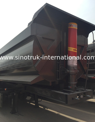 Hydraulische Zware de Opslagdozen van de Materiaal Flatbed Semi Aanhangwagen voor Mijnbouw