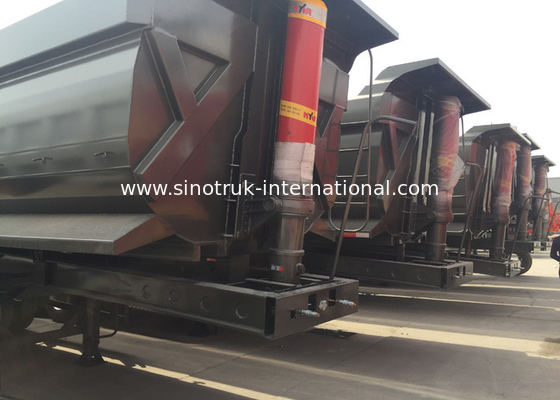 Hydraulische Zware de Opslagdozen van de Materiaal Flatbed Semi Aanhangwagen voor Mijnbouw