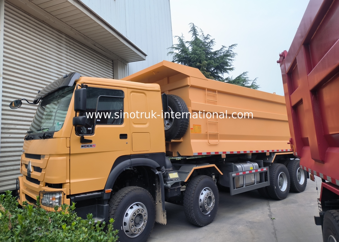 Sinotruk Howo Tipper Dump Truck 8 × 4 Lhd 12 Wielen U-vorm Tipper Body Euro 2