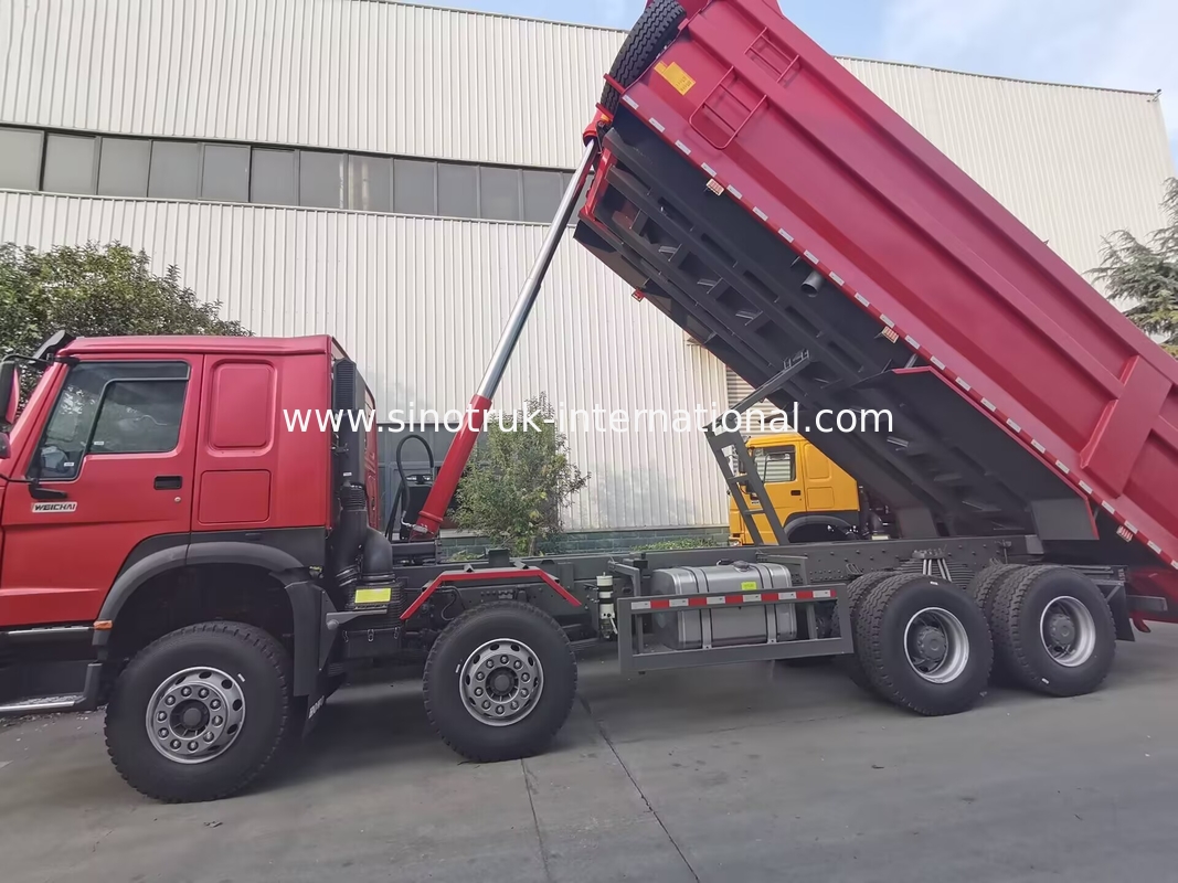 HOWO 12 wielen Sinotruk 8X4 dumptruck 400 pk voor mijnbouw LHD U type container