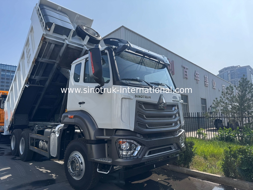 SINOTRUK HOHAN Howo Tipper Dump Truck Midden Lifting Weichai Motor 6 × 4 LHD rechthoekige vrachtbus Wit 19-20CBM
