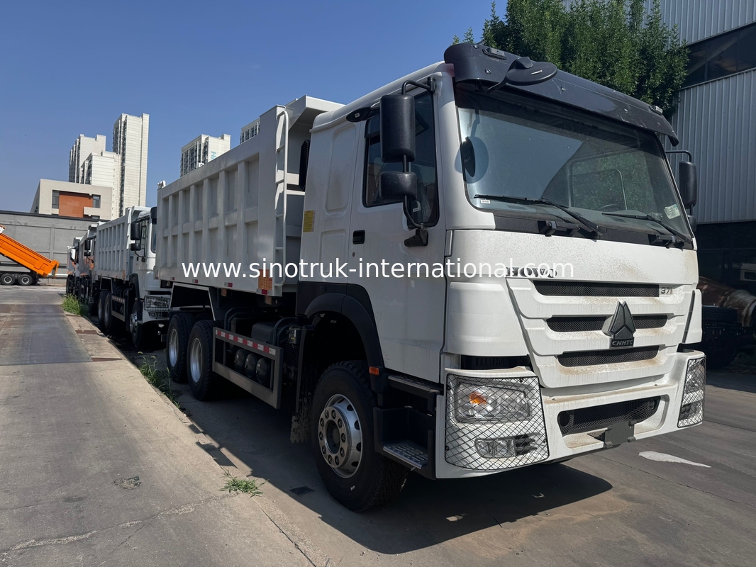 SINOTRUK Motor 371PK 6 × 4  LHD HOWO Kipperwagen  Wit 19-20CBM  Middenheffend