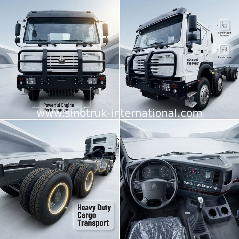 Sinotruk HOWO 8X4 Vrachtwagen 400pk 12 Wielen Ghost Face Cabine