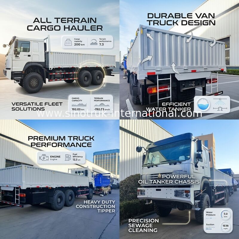 Laat kracht en veelzijdigheid los alle veroverende witte HOWO 6x6 400HP Off-road vrachtwagen
