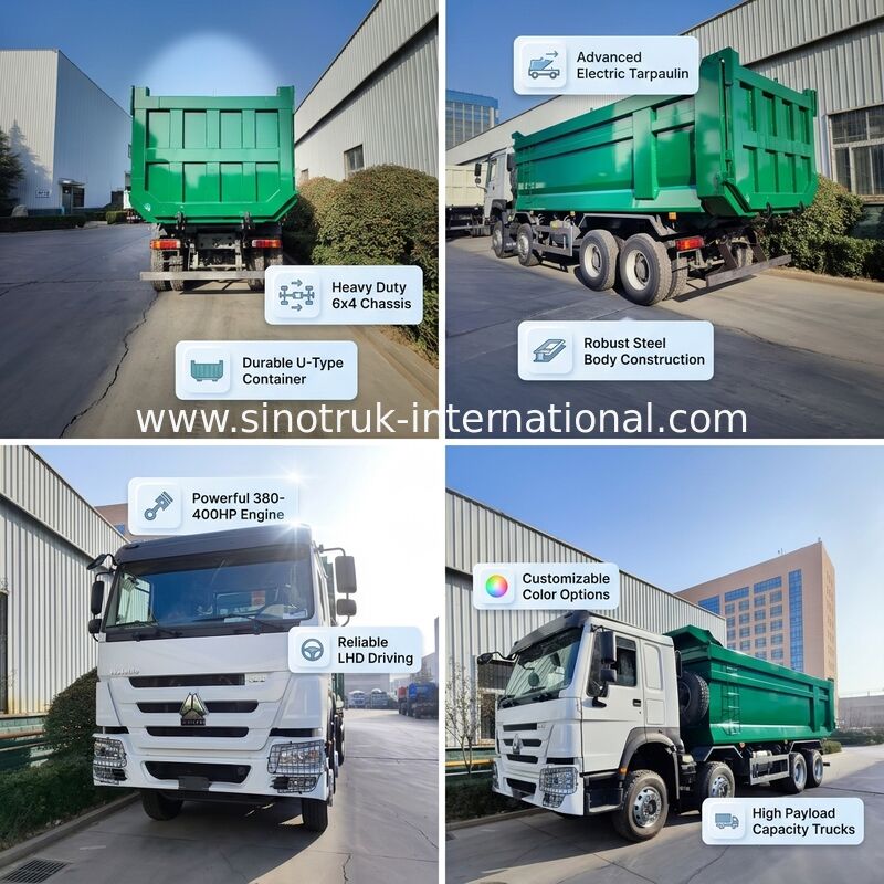 Zware 400 pk kipper dumper met 26 kubieke meter U-Box laadvermogen