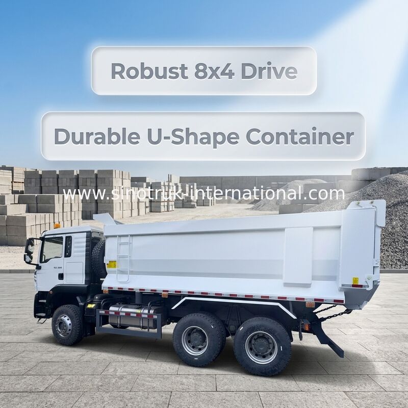 SINOTRUK HOWO TX Model 380PK LHD Kipper Dumper 6X4 U-type Container Wit