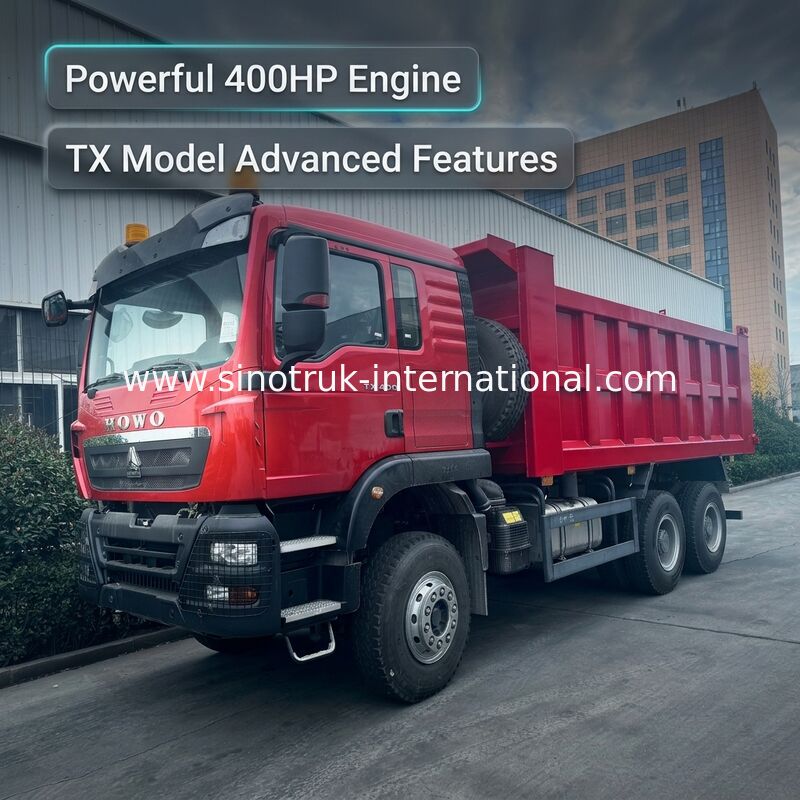 SINOTRUK HOWO TX Model 400HP LHD Kipper Dump Truck 6X4 met waarschuwingslichten